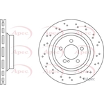 Apec Red Vented Brake Disc - Drilled (DSK2435) Fits: Mercedes