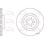 Apec Red Vented Brake Disc (DSK2458) Fits: Alfa Romeo