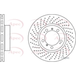 Apec Red Vented Brake Disc - Drilled (DSK2467) Fits: Porsche