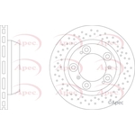 Apec Red Vented Brake Disc - Drilled (DSK2503) Fits: Porsche