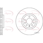 Apec Red Vented Brake Disc (DSK2507) Fits: Vauxhall