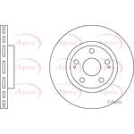 Apec Red Vented Brake Disc (DSK2513) Fits: Toyota