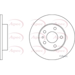 Apec Red Solid Brake Disc (DSK254) Fits: Alfa Romeo
