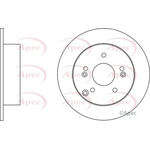Apec Red Solid Brake Disc (DSK2548) Fits: Kia
