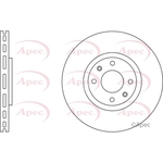 Apec Red Vented Brake Disc (DSK2573) Fits: Peugeot