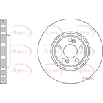Apec Red Vented Brake Disc (DSK2590) Fits: Renault