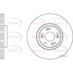 Apec Red Vented Brake Disc (DSK2614) Fits: Renault