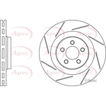 Apec Red Vented Brake Disc - Slotted (DSK2633) Fits: Chrysler