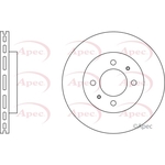 Apec Red Vented Brake Disc (DSK2642) Fits: Daihatsu
