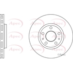 Apec Red Vented Brake Disc (DSK2677) Fits: Renault