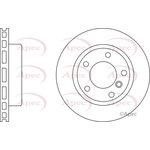 Apec Red Vented Brake Disc (DSK2720) Fits: BMW