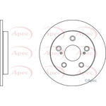 Apec Red Solid Brake Disc (DSK2774) Fits: Toyota