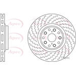 Apec Red Vented Brake Disc (DSK2827) Fits: Lexus