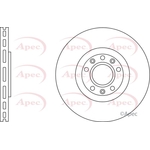 Apec Red Vented Brake Disc (DSK2836) Fits: Peugeot
