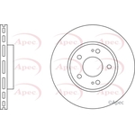 Apec Red Vented Brake Disc (DSK2856) Fits: Mitsubishi