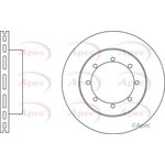 Apec Red Vented Brake Disc (DSK2909) Fits: Nissan