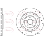 Apec Red Vented Brake Disc - Slotted (DSK2911) Fits: Jaguar