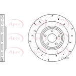 Apec Red Vented Brake Disc - Slotted (DSK2912) Fits: Jaguar