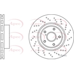Apec Red Vented Brake Disc - Drilled (DSK2961) Fits: Lexus