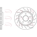 Apec Red Vented Brake Disc - Drilled (DSK2963) Fits: Mercedes