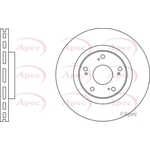 Apec Red Vented Brake Disc (DSK3004) Fits: Honda