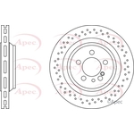 Apec Red Vented Brake Disc - Drilled (DSK3007) Fits: Mercedes