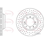Apec Red Vented Brake Disc - Drilled (DSK3008) Fits: Porsche