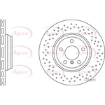 Apec Red Vented Brake Disc - Drilled (DSK3021) Fits: Mercedes