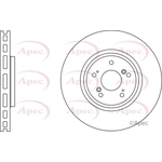 Apec Red Vented Brake Disc (DSK3033) Fits: Honda