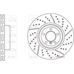 Apec Black Vented Two-Piece Brake Disc - Drilled & Slotted (DSK3106B) Fits: BMW Front Axle