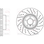 Apec Black Vented Two-Piece Brake Disc - Drilled & Slotted (DSK3107B) Fits: BMW Rear Axle