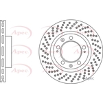 Apec Vented Brake Disc - Drilled (DSK3108) Fits: Porsche