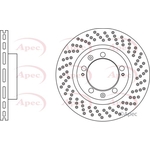Apec Vented Brake Disc - Drilled (DSK3109) Fits: Porsche