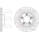 Apec Vented Brake Disc - Drilled (DSK3113) Fits: Porsche
