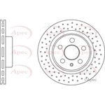 Apec Red Vented Brake Disc - Drilled (DSK3194) Fits: Mercedes