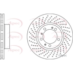 Apec Red Vented Brake Disc - Drilled (DSK3197) Fits: Mercedes