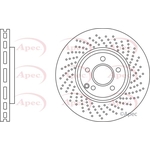 Apec Red Vented Brake Disc - Drilled (DSK3204) Fits: Mercedes