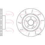 Apec Red Vented Brake Disc - Drilled (DSK3213) Fits: Mercedes