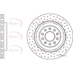 Apec Vented Brake Disc - Drilled (DSK3217) Fits: Jaguar