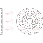 Apec Vented Brake Disc - Drilled (DSK3236) Fits: Fiat