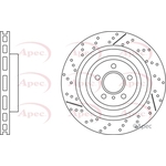 Apec Red Vented Brake Disc - Drilled & Slotted (DSK3238) Fits: Mercedes
