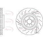Apec Red Vented Brake Disc - Drilled & Slotted (DSK3239) Fits: Mercedes