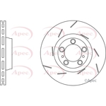 Apec Vented Brake Disc - Slotted (DSK3264) Fits: Porsche