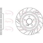 Apec Red Vented Brake Disc - Drilled & Slotted (DSK3278) Fits: Mercedes
