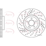 Apec Red Vented Brake Disc - Drilled & Slotted (DSK3279) Fits: Mercedes