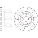 Apec Red Vented Brake Disc - Drilled (DSK3280) Fits: Mercedes
