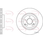 Apec Red Vented Brake Disc (DSK3295) Fits: Mercedes