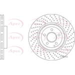 Apec Red Vented Brake Disc - Drilled (DSK3310) Fits: Mercedes