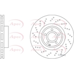Apec Red Vented Brake Disc - Drilled (DSK3343) Fits: Mercedes