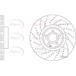 Apec Red Vented Brake Disc - Drilled (DSK3345) Fits: Mercedes